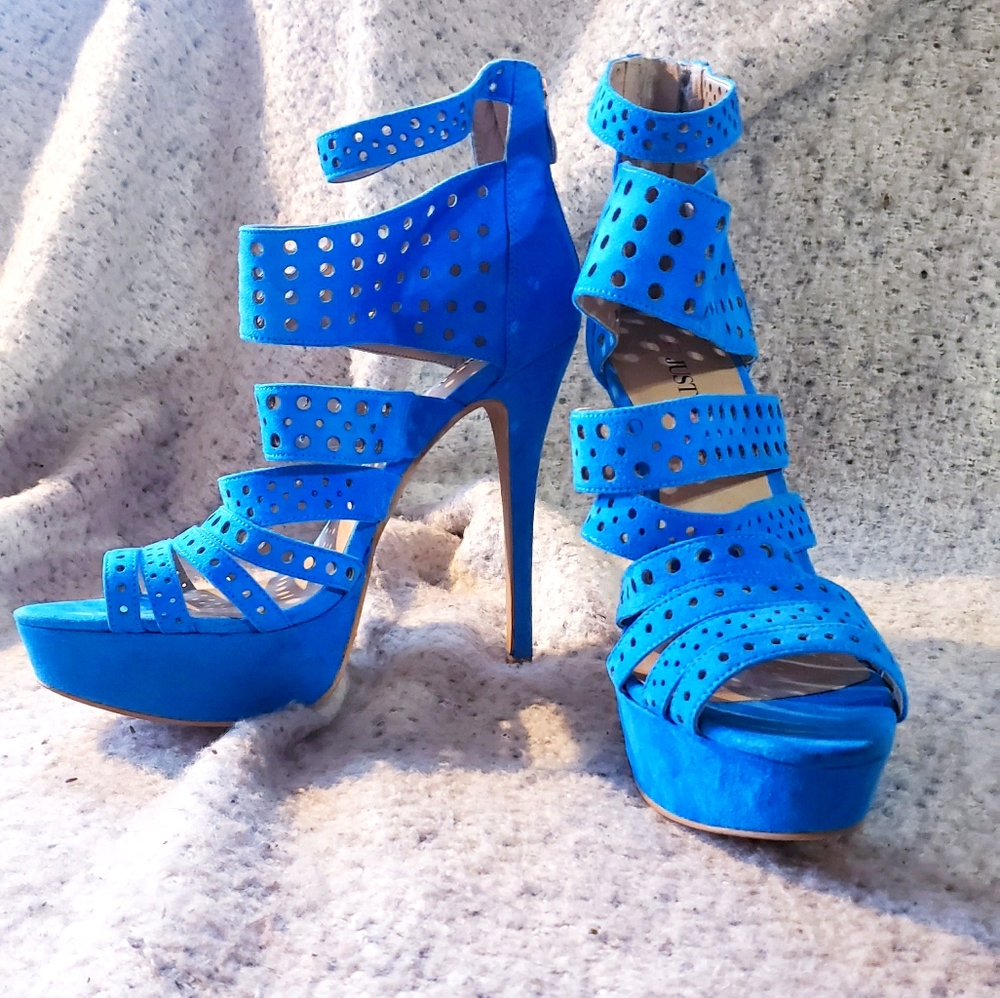 Blue high heels